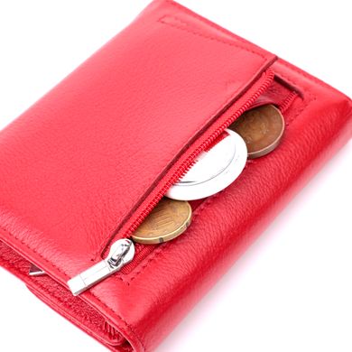 Яскравий жіночий гаманець із монетницею із натуральної шкіри ST Leather 19482 Червоний