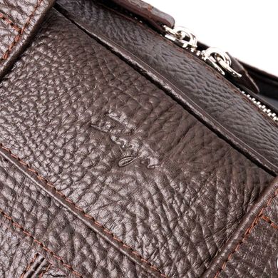 Надійна сумка-портфель на плече KARYA 20874 шкіряна Коричневий