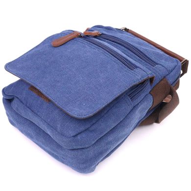 Відмінна чоловіча сумка із щільного текстилю 21228 Vintage Синя