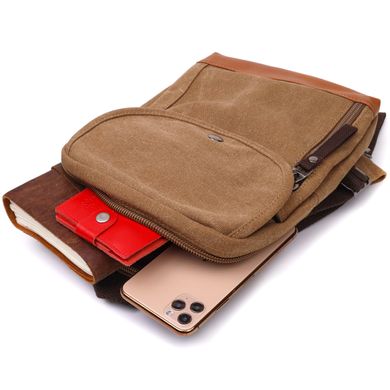 Практичний рюкзак для чоловіків із щільного текстилю Vintage 22183 Коричневий