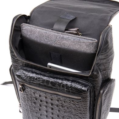 Рюкзак під рептилію шкіряний Vintage 20431 Чорний
