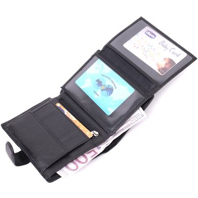 Солідний чоловічий гаманець вертикального формату з натуральної шкіри ST Leather 22462 Чорний