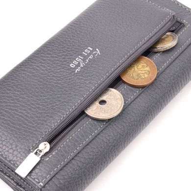 Стильний жіночий гаманець із натуральної шкіри KARYA 21024 Сірий