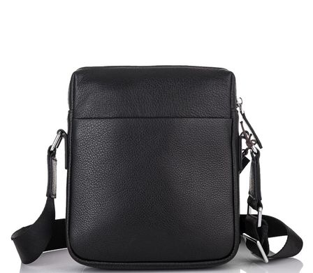 Чоловіча шкіряна сумка через плече чорна Tiding Bag SM8-919A Чорний
