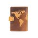 Кожаное портмоне для паспорта / ID документов HiArt PB-02/1 Shabby Honey "World Map"