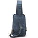Кожаный рюкзак слінг на одно плечо TARWA RK-0910-4lx  Синий