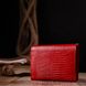 Горизонтальный женский кошелек с монетницей из натуральной фактурной кожи KARYA 21074 Красный