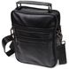 Интересная вертикальная мужская сумка из натуральной кожи Vintage 21953 Черная