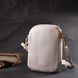 Компактная сумка интересного формата из мягкой натуральной кожи Vintage 22339 Белая