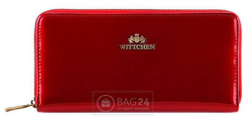Відмінний жіночий гаманець з лакованої шкіри червоного кольору WITTCHEN 25-1-482-3, Червоний