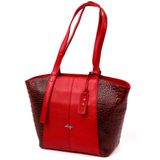 Деловая женская сумка с ручками KARYA 20875 кожаная Красный фото