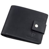 Компактное мужское портмоне в винтажном стиле GRANDE PELLE 11228 Черное фото