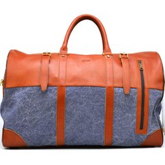 Большая дорожная сумка из кожи и текстиля Canvas GB-1633-4lx TARWA Рыжий