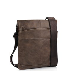 Мужская кожаная сумка через плечо коричневая Tiding Bag M35-703B Коричневый