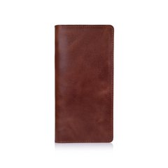 Зносостійкий шкіряний гаманець коньячного кольору на 14 карт