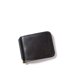 Натуральный кожаный зажим для денег черный Blanknote TW-Money Clip-black-ksr