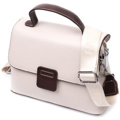 Елегантна сумка сетчел для жінок з натуральної шкіри Vintage 22290 Біла