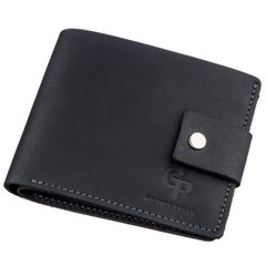 Компактное мужское портмоне в винтажном стиле GRANDE PELLE 11228 Черное
