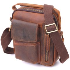 Вінтажна чоловіча сумка з натуральної шкіри 21293 Vintage Коричнева