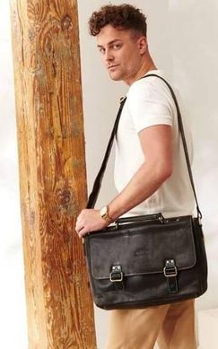 Чоловіча сумка, портфель із натуральної шкіри Always Wild темно-коричнева