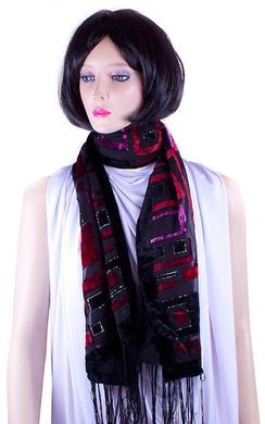 Бордово-чорний оксамитовий шарф для жінок ETERNO ES0206-6-12, Чорний