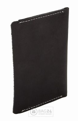 Стильна обкладинка на паспорт зі шкіри Handmade 00156, Чорний