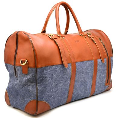Велика дорожня сумка зі шкіри та текстилю Canvas GB-1633-4lx TARWA Рудий