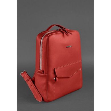 Натуральний шкіряний міський жіночий рюкзак на блискавці Cooper червоний Blanknote BN-BAG-19-red