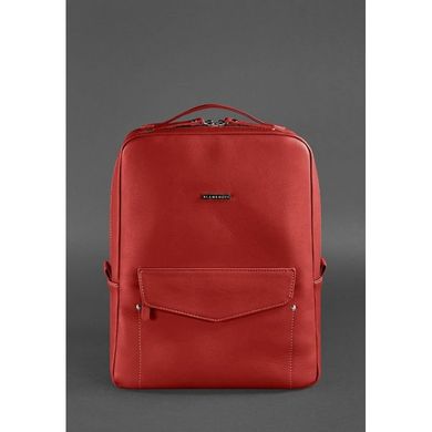 Натуральний шкіряний міський жіночий рюкзак на блискавці Cooper червоний Blanknote BN-BAG-19-red