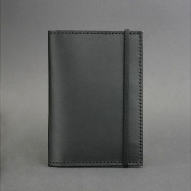 Обкладинка для паспорта 2.0 чорна, Графіт (шкіра) + блокнотик Blanknote BN-OP-2-g
