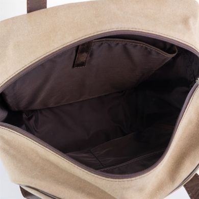 Сумка-рюкзак трансформер, канвас и кожа RC-3943-4lx TARWA песочный с коричневым