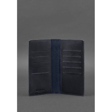 Натуральне шкіряне портмоне-купюрник 11.0 темно-синє Crazy Horse Blanknote BN-PM-11-nn