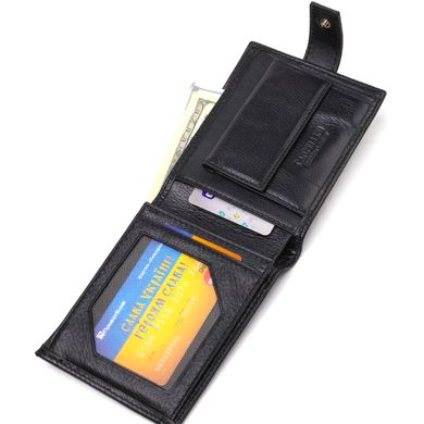 Классический мужской бумажник из натуральной кожи флотар CANPELLINI 21791 Черный