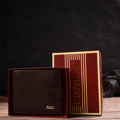 Гарний горизонтальний гаманець для чоловіків з натуральної шкіри флотар CANPELLINI 21891 Коричневый