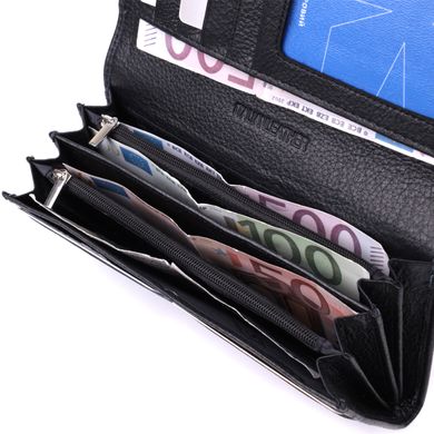 Лаконічний жіночий гаманець горизонтального формату з натуральної шкіри ST Leather 22513 Чорний