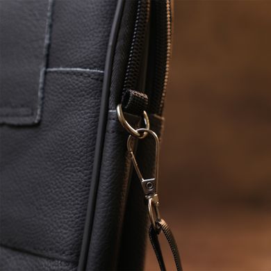 Кожаная мужская сумка на пояс Vintage sale_14997 Черный