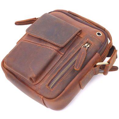 Винтажная мужская сумка из натуральной кожи 21293 Vintage Коричневая