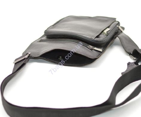 Шкіряна чоловіча сумка через плече невеликого розміру TARWA, GA-232-3md Чорний