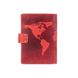 Шкіряне портмоне для паспорта / ID документів HiArt PB-02/1 Shabby Red Berry "World Map"
