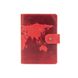 Кожаное портмоне для паспорта / ID документов HiArt PB-02/1 Shabby Red Berry "World Map"