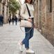 Сумка женская с металлическим украшением посередине из натуральной кожи Vintage 22608 Белая