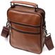 Стильна вертикальна чоловіча сумка із натуральної шкіри Vintage 21954 Світло-коричнева