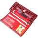Вместительный лакированный горизонтальный кошелек из натуральной кожи с тиснением под крокодила KARYA 21175 Красный