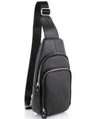 Кожаный черный слинг через плечо Tiding Bag A25F-5058A Черный