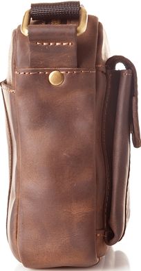 Вместительная маленькая мужская сумка из натуральной кожи, Коричневый
