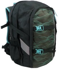 Городской рюкзак с усиленной спинкой Topmove 22L черный с зеленым