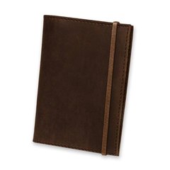 Обложка для паспорта 1.0 коричневая, Орех (кожа) + блокнотик Blanknote BN-OP-1-o