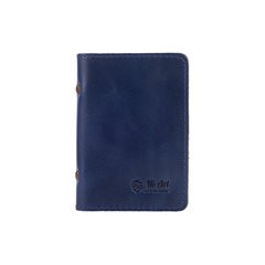 Шкіряна обкладинка-органайзер для ID паспорта та інших документів блакитного кольору