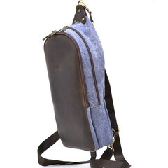 Слинг-рюкзак микс ткани канвас и кожи RKj-2017-4lx TARWA Коричневый