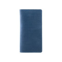 Зносостійкий блакитний шкіряний гаманець на 14 карт